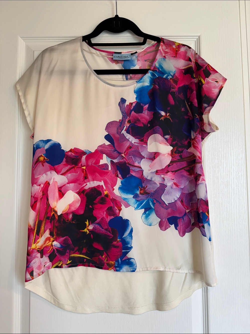 Cynthia Rowley satin front tee
